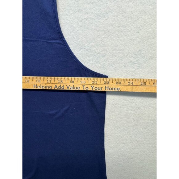 Carole Hochman Womens Plus Size XL Sleeveless Navy Blue V-Neck Tank Top - Picture 4 of 7